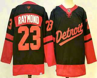 Men%27s Detroit Red Wings #23 Lucas Raymond Black 2025 Stadium Series Stitched Jersey